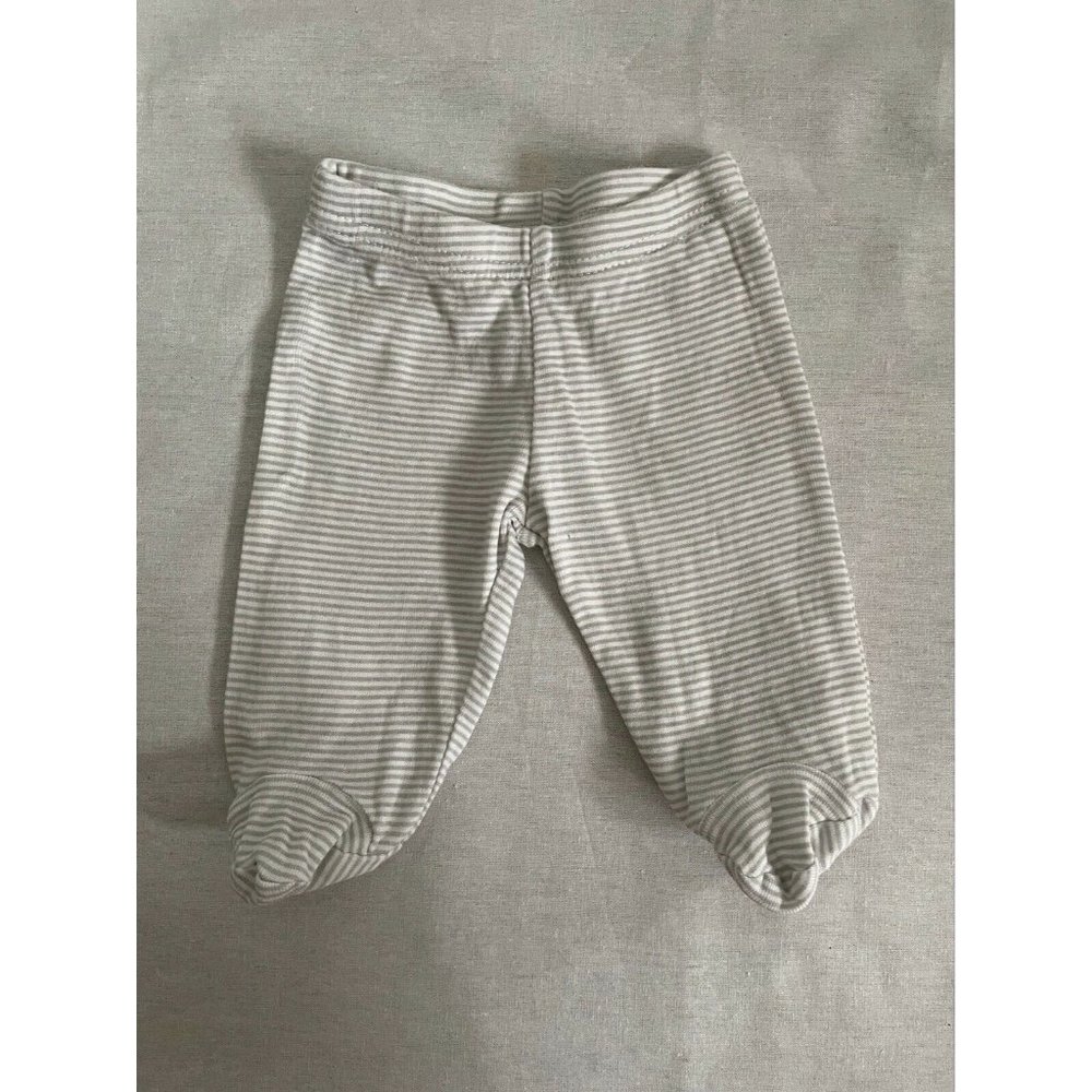 Gerber Baby Boy Pant Leggings White Striped Elastic Waist Size New Born